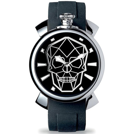 Gaga Milano Men's Black Slim Skull Watch 5080ISK01SB0F