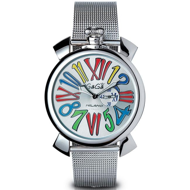 Analogue Watch - Gaga Milano Men's Silver Slim Multi Colour Watch 5080.1