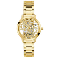 Analogue Watch - Guess GW0300L2 Ladies Quattro Clear Gold Watch
