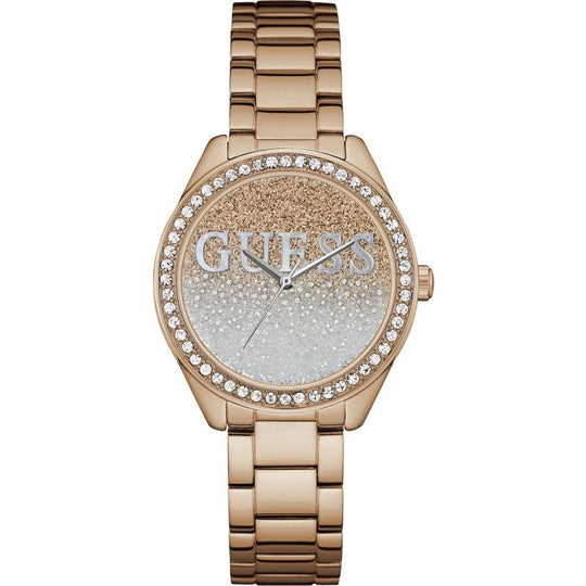 Guess W0987L3 Ladies Rose Gold Glitter Girl Watch