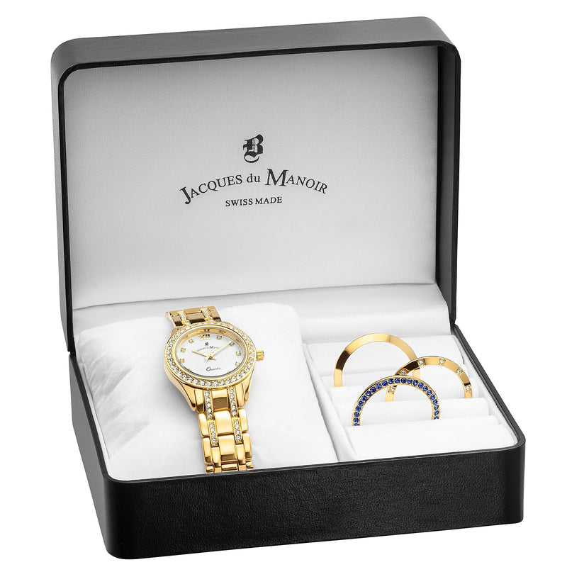 Analogue Watch - Jacques Du Manoir BAG.01 Ladies Royal Boxed Set Gold Watch