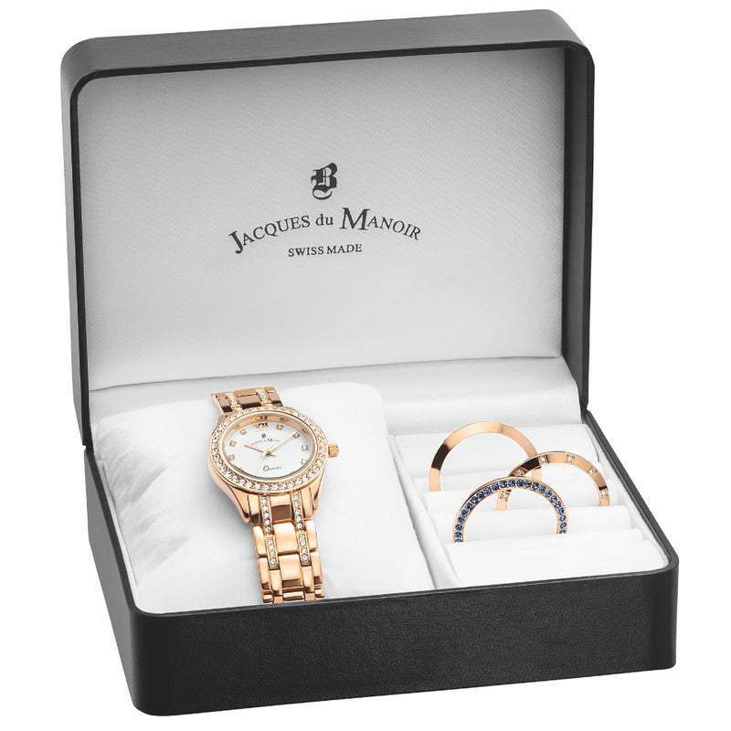 Analogue Watch - Jacques Du Manoir BAG.03 Ladies Boxed Set Rose Gold Watch