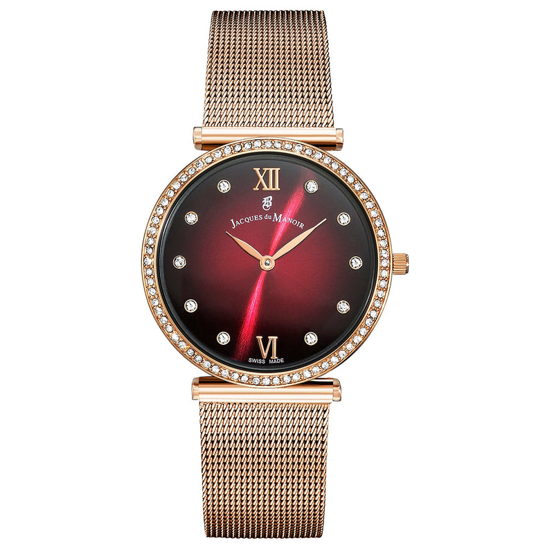 Analogue Watch - Jacques Du Manoir Ladies Cocktail Burgundy Watch SORMI.07