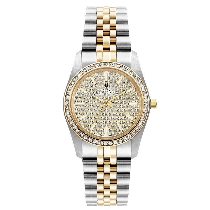 Analogue Watch - Jacques Du Manoir Ladies Inspiration Glamour Two-Tone Watch JWL01103