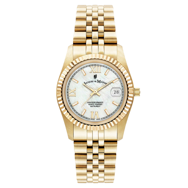 Analogue Watch - Jacques Du Manoir Ladies Inspiration Roman Gold Watch JWL01302