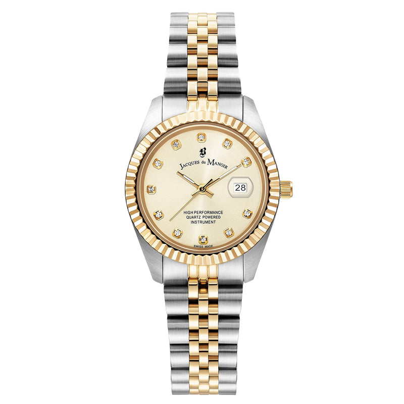 Analogue Watch - Jacques Du Manoir Ladies Inspiration Two-Tone Watch JWL01201