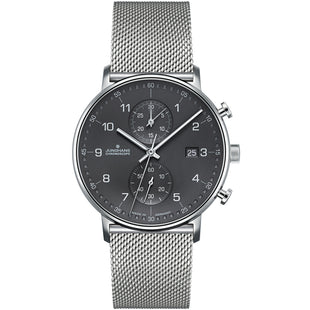 Analogue Watch - Junghans Form C Chronoscope Men's Silver Watch 41/4877.44