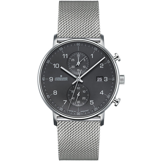 Junghans Form C Chronoscope Men's Black/Silver Watch 41/4877.44