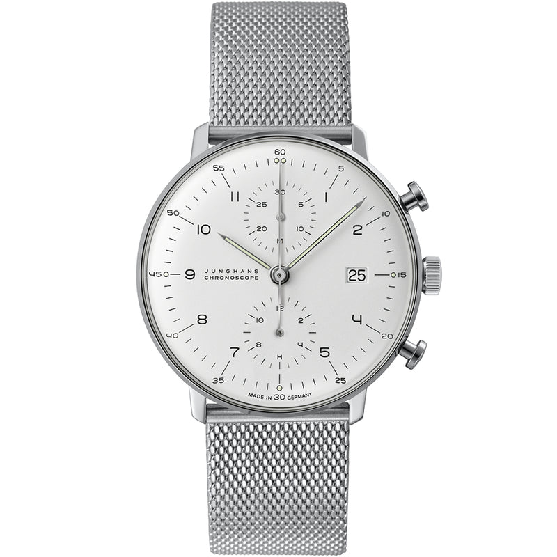 Analogue Watch - Junghans Max Bill Chronoscope Men's Silver Watch 27/4003.46