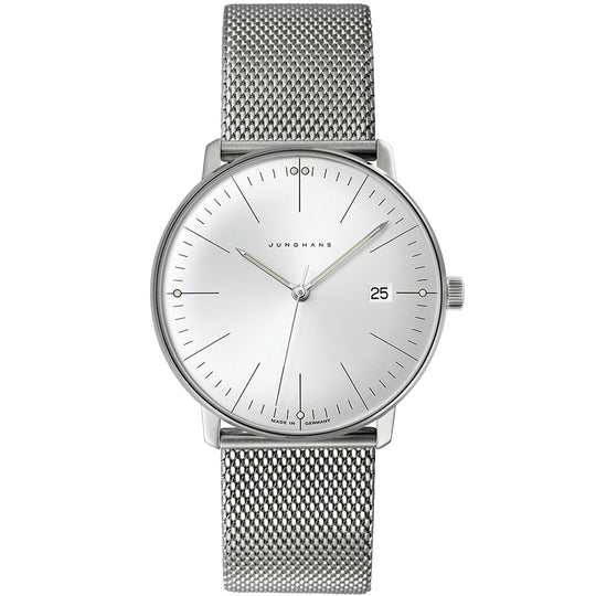 Junghans Max Bill Quartz Gent's White Steel Watch 41/4463.46