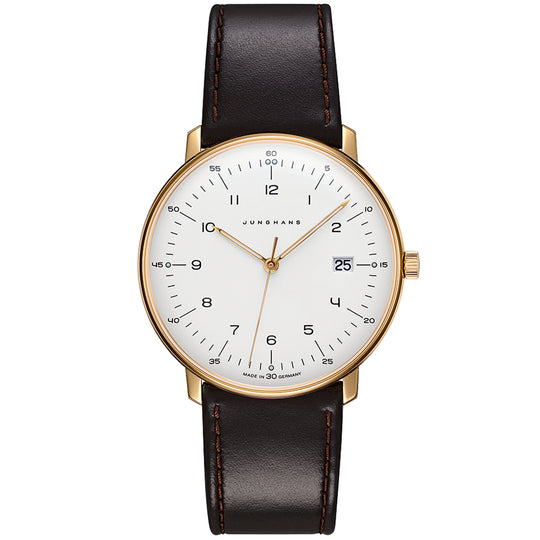 Junghans Max Bill Quartz Men's White/Gold Watch 41/7872.02