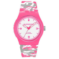 Analogue Watch - Ladies Urban Flouro Pink-Gray Camo Rubber Strap Superdry Watch SYL296EP