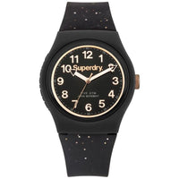 Analogue Watch - Ladies Urban Glitter Black Rubber Strap Superdry Watch SYL167B