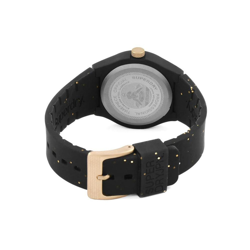 Analogue Watch - Ladies Urban Glitter Black Rubber Strap Superdry Watch SYL167B