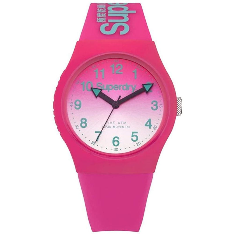 Analogue Watch - Ladies Urban Laser Pink And Mint Rubber Strap Superdry Watch SYL198PN