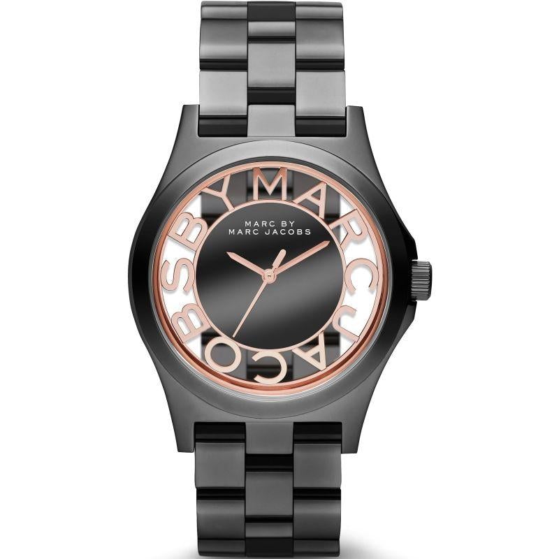 Marc Jacobs \'Henry Slim\' Black Stainless Steel Marc Jacobs Henry Transparent Black Dial Black Steel Strap  main image 4