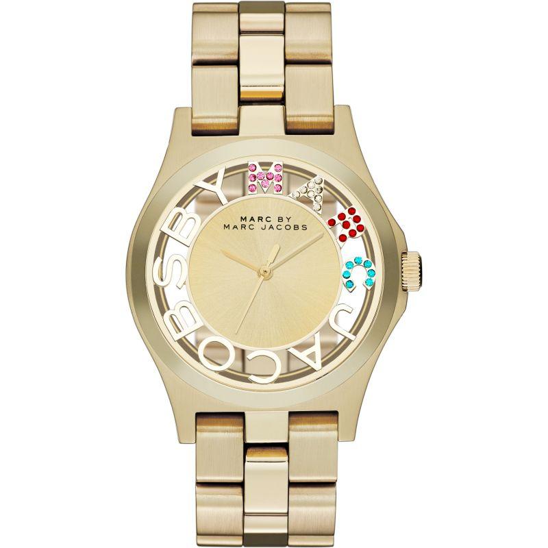 Analogue Watch - Marc Jacobs MBM3263 Ladies Henry Skeleton Gold Watch