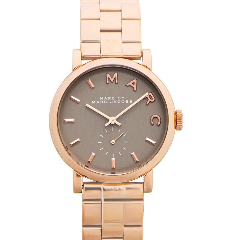 Marc Jacobs Baker White Dial Gold Steel Strap Watch for Women - MBM3440