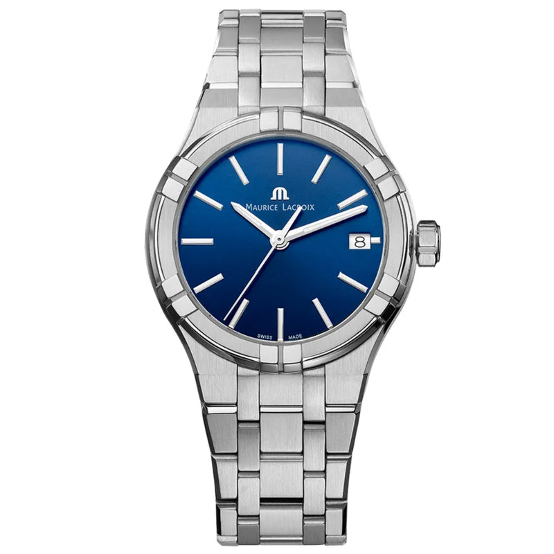 Analogue Watch - Maurice Lacroix Men's Blue Aikon Quartz Watch AI1106-SS002-430-1