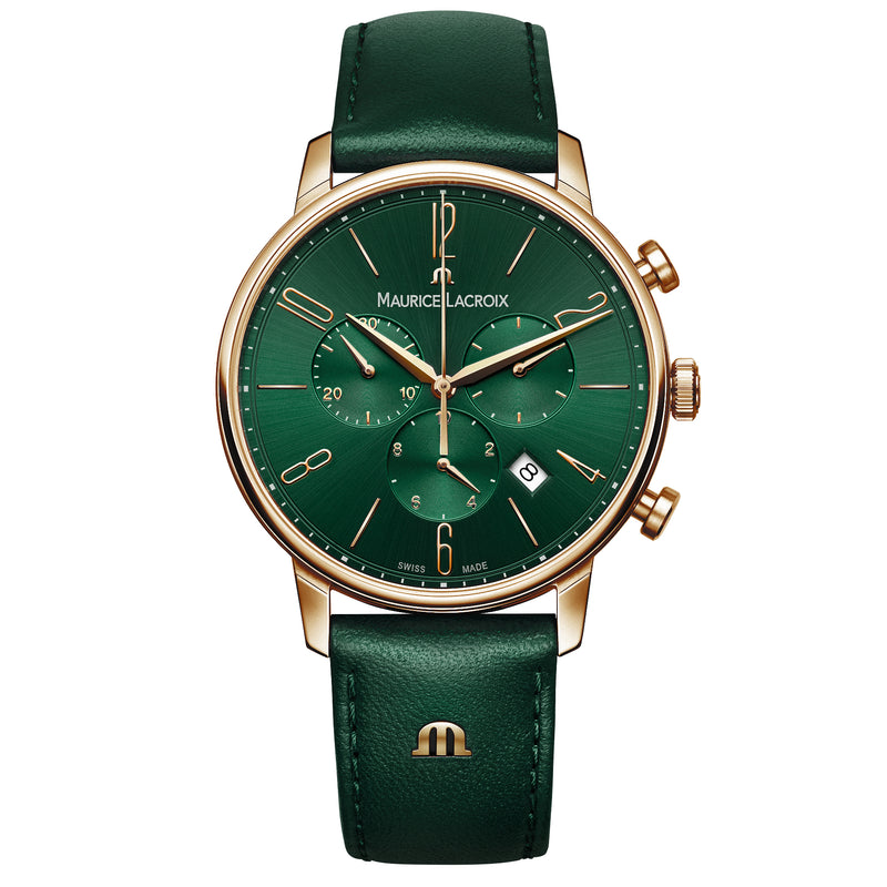 Analogue Watch - Maurice Lacroix Men's Green Eliros Chronograph  Watch EL1098-PVP01-620-5