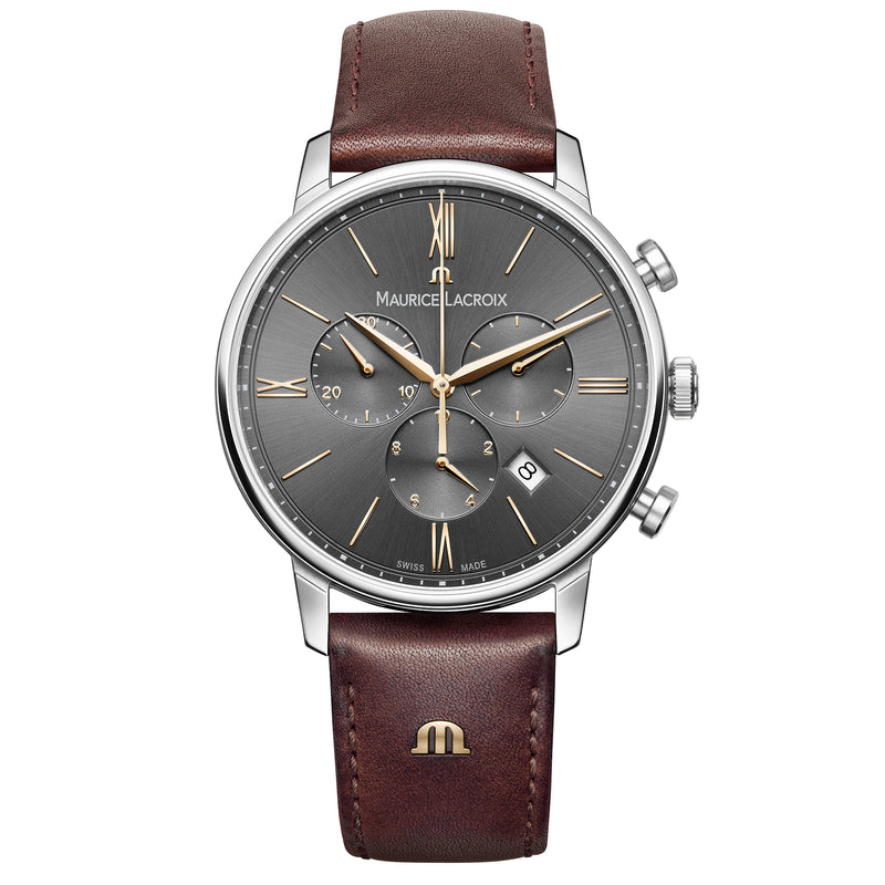 Analogue Watch - Maurice Lacroix Men's Grey Eliros Chronograph Watch EL1098-SS001-311-1