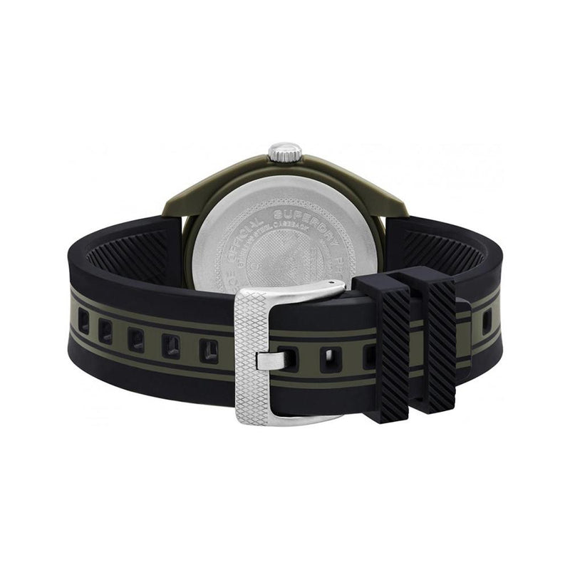 Analogue Watch - Men's Osaka Utility Black & Khaki Rubber Strap Superdry Watch SYG305NB
