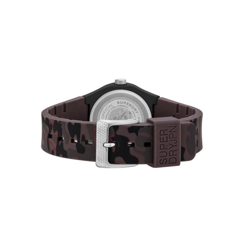 Analogue Watch - Men's Urban Fluoro Black-Gray Camo Rubber Strap Superdry Watch SYG296BR