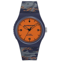 Analogue Watch - Men's Urban Fluoro Blue-Gray Camo Rubber Strap Superdry Watch SYG296UO