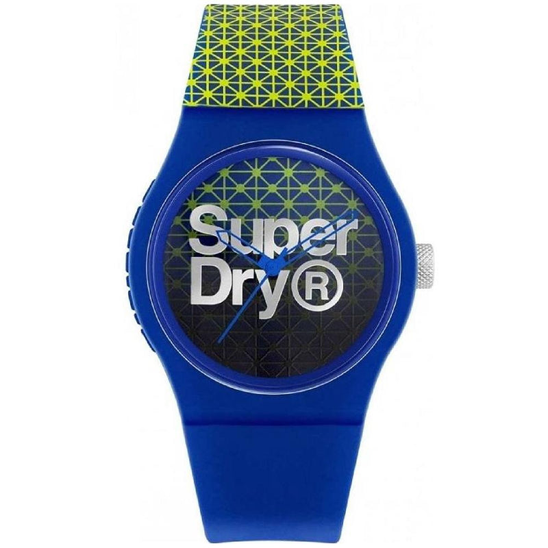 Analogue Watch - Men’s Urban Geo Sport Blue-Green Rubber Strap Superdry Watch SYG268UN