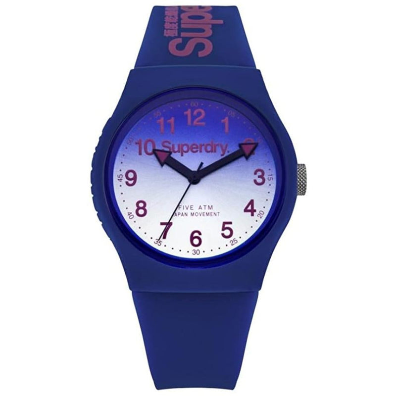 Analogue Watch - Men's Urban Laser Blue Rubber Strap Superdry Watch SYG198UU