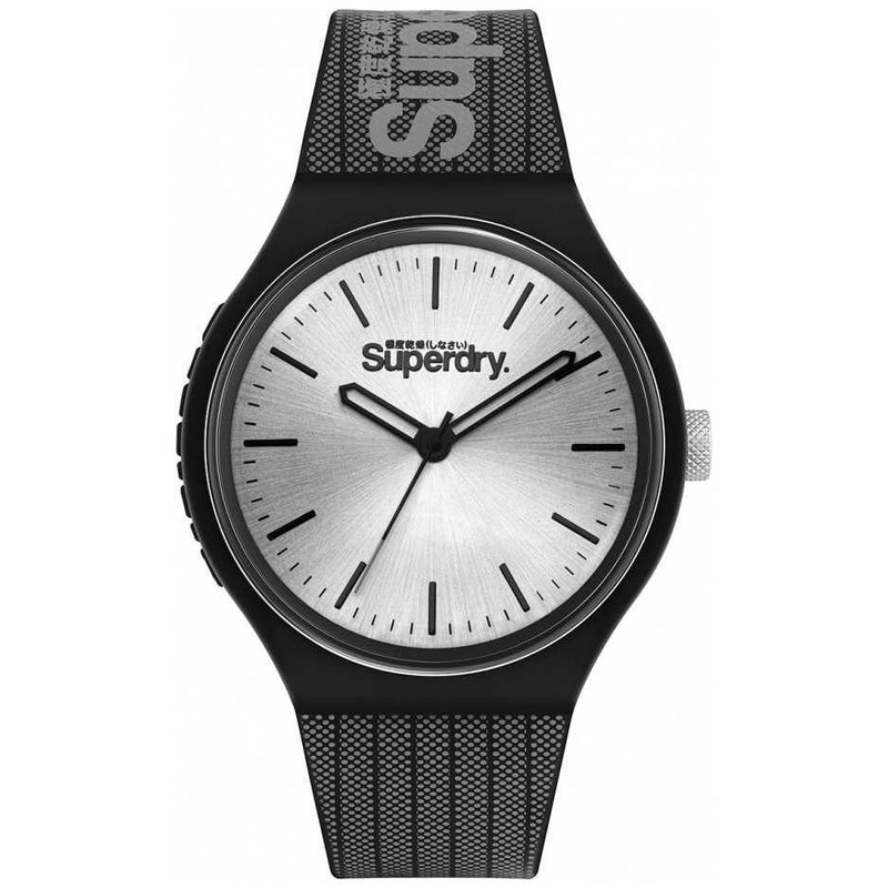 Analogue Watch - Men's Urban XL Black Rubber Strap Superdry Watch SYG293B