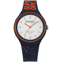Analogue Watch - Men's Urban XL Fleck Navy Blue Rubber Strap Superdry Watch SYG227U
