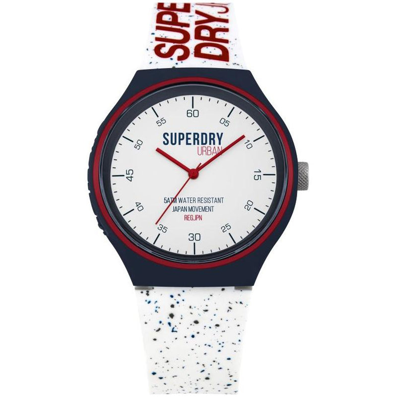 Analogue Watch - Men's Urban XL Fleck White Rubber Strap Superdry Watch SYG227W