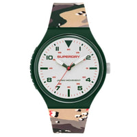 Analogue Watch - Men's Urban XL Geo Green & Beige Camo Rubber Strap Superdry Watch SYG295N