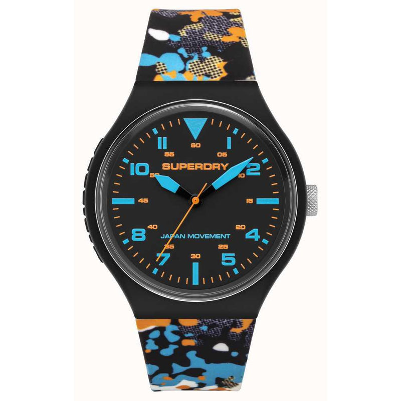 Analogue Watch - Men's Urban XL Geo Multicoloured Rubber Strap Superdry Watch SYG295BU