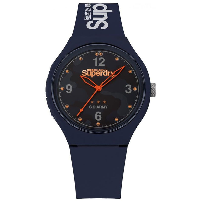 Analogue Watch - Men’s Urban XL Rookie Navy-Blue Rubber Strap Superdry Watch SYG254U