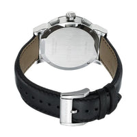 Analogue Watch - Mens City Black Leather Strap Chronograph Silver Burberry Watch BU9356