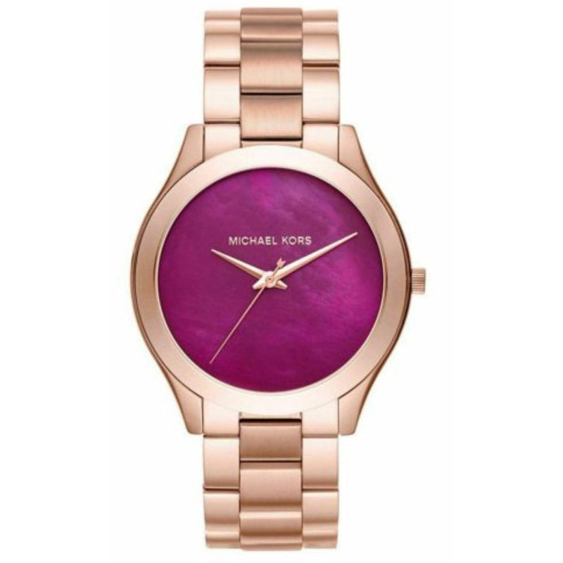 Analogue Watch - Michael Kors MK3550 Ladies Slim Runway Rose Gold Plum Watch