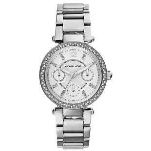 Analogue Watch - Michael Kors MK5615 Ladies Mini Parker Silver Chronograph Watch