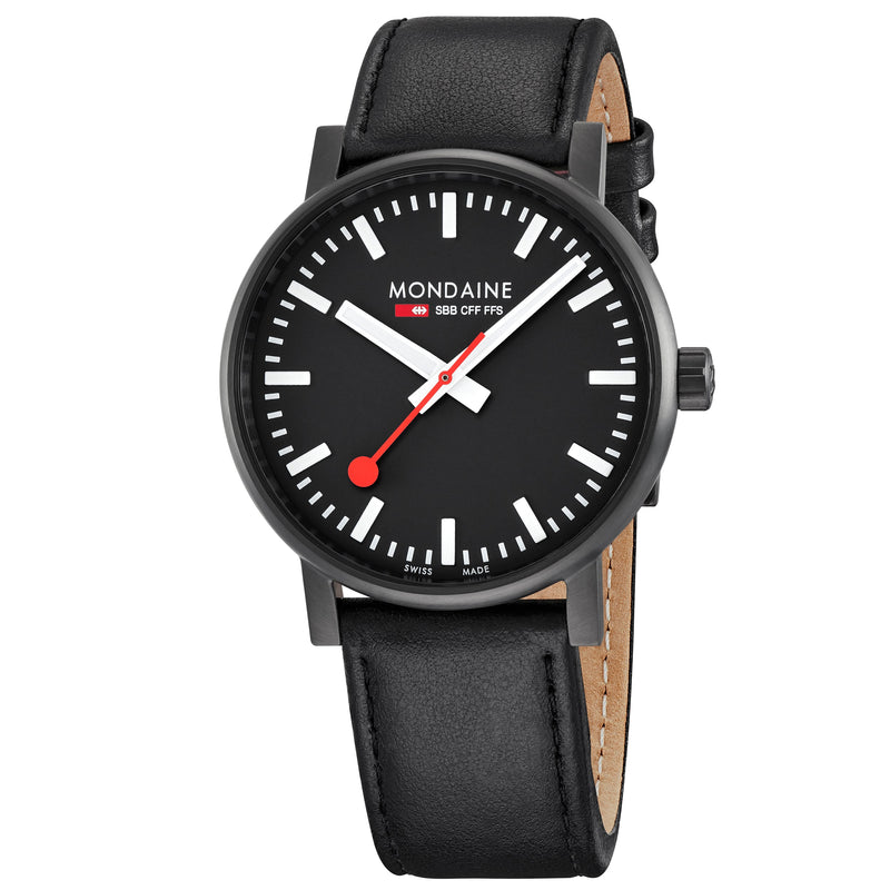 Analogue Watch - Mondaine Evo2 Unisex Black Watch MSE.40121.LB