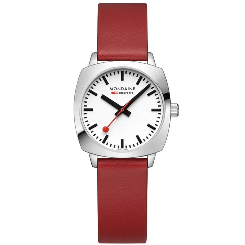 Analogue Watch - Mondaine Petite Cushion Square Ladies Black Watch MSL.31110.LCV