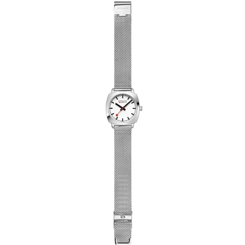 Analogue Watch - Mondaine Petite Cushion Square Ladies Silver Watch MSL.31110.SM