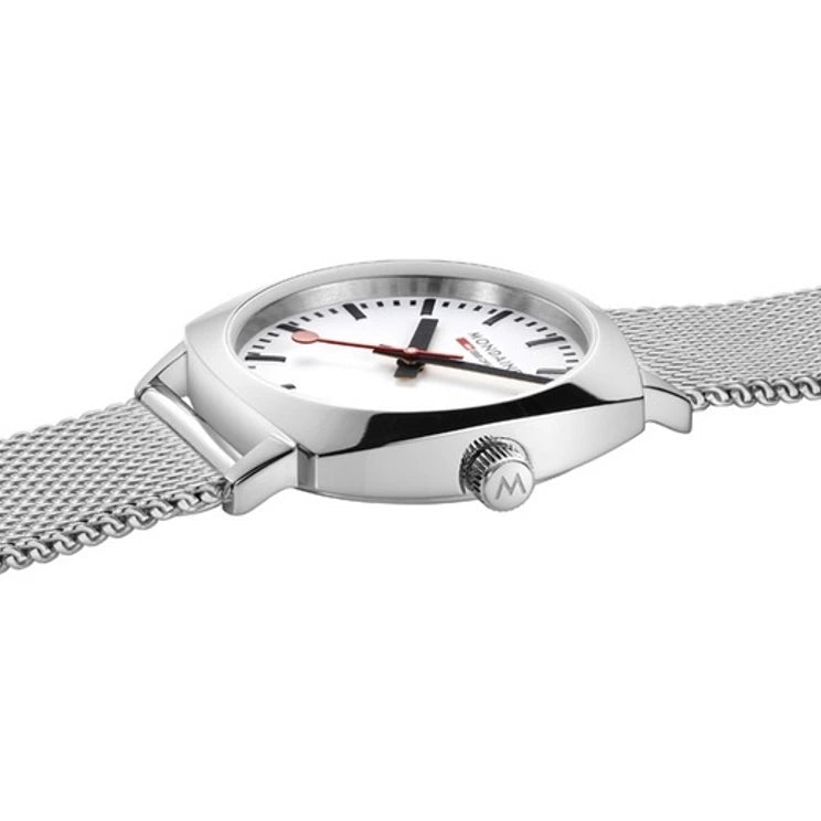 Analogue Watch - Mondaine Petite Cushion Square Ladies Silver Watch MSL.31110.SM