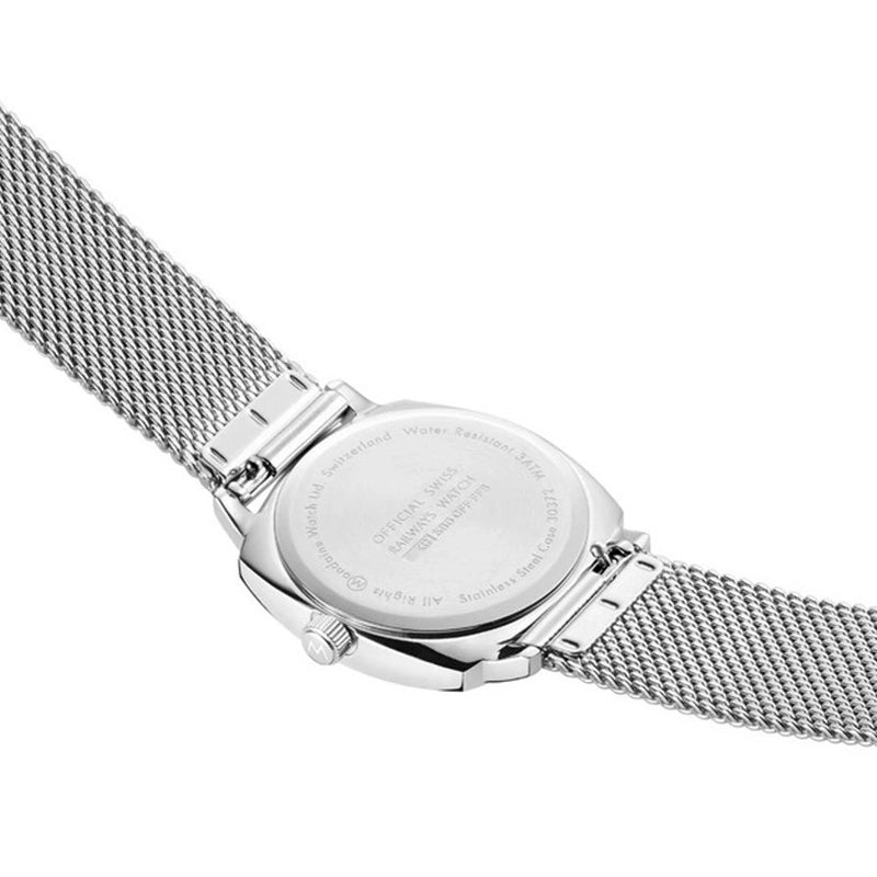 Analogue Watch - Mondaine Petite Cushion Square Ladies Silver Watch MSL.31110.SM