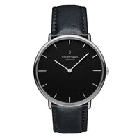 Analogue Watch - Nordgreen Native Black Leather 32mm Silver Case Watch