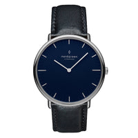 Analogue Watch - Nordgreen Native Black Leather 36mm Silver Case Watch