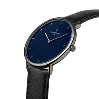Analogue Watch - Nordgreen Native Black Leather 40mm Grey Case Watch