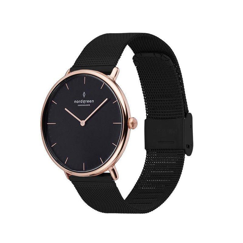 Analogue Watch - Nordgreen Native Black Mesh 32mm Rose Gold Case Watch