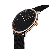 Analogue Watch - Nordgreen Native Black Mesh 32mm Rose Gold Case Watch