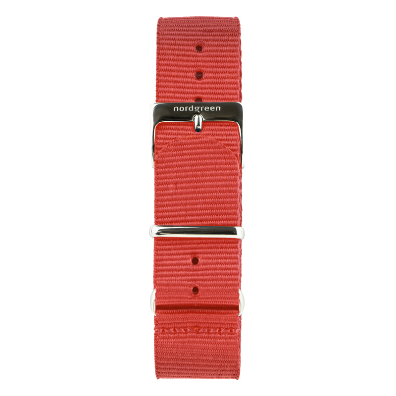 Analogue Watch - Nordgreen Native  Bright Red Nylon 36mm Silver Case Watch